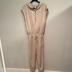 Wishlist Beige Hooded Jumpsuit